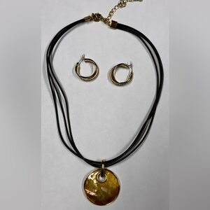 Vintage Lia Sophia Elegant Gold and Black Jewelry Set